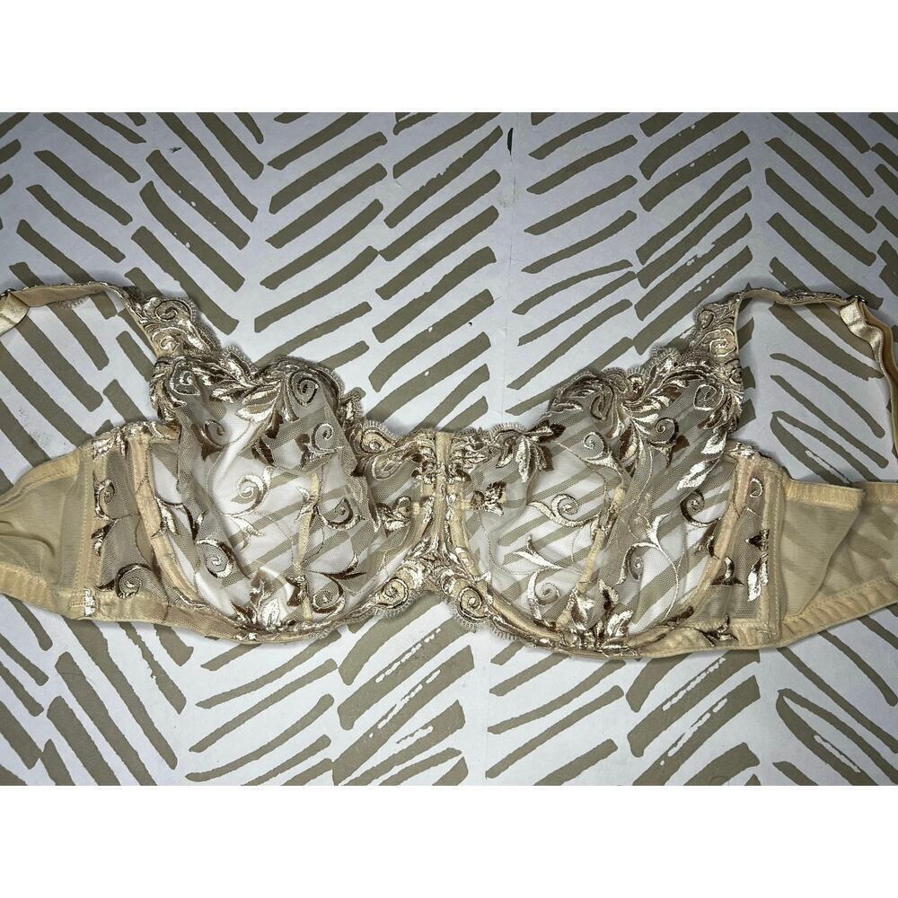 Soma Embraceable Full Coverage Sensuous Lace Tan Beige Floral Underwire Bra 38D